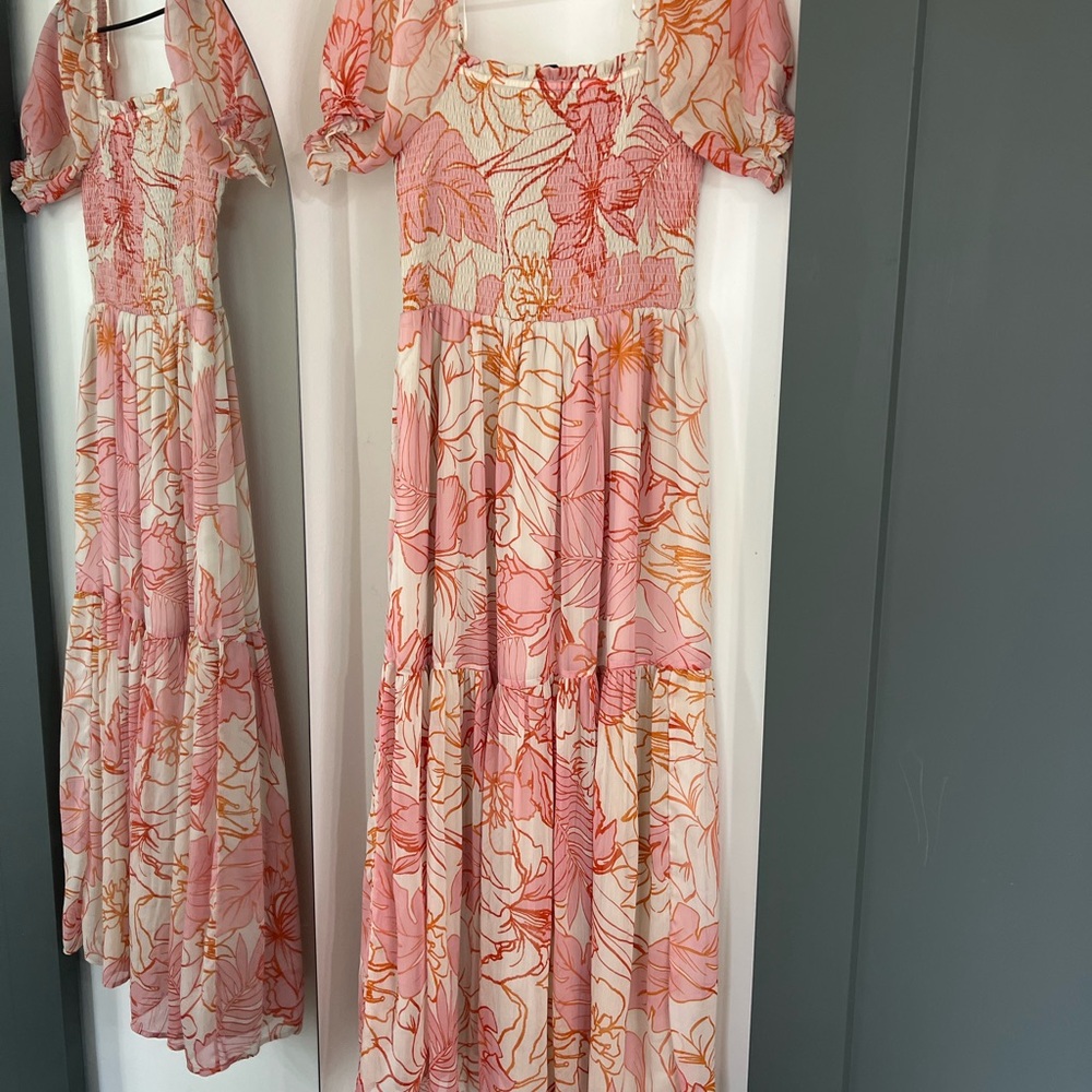 Patrons of Peace Pink and Orange Floral Maxi Dress